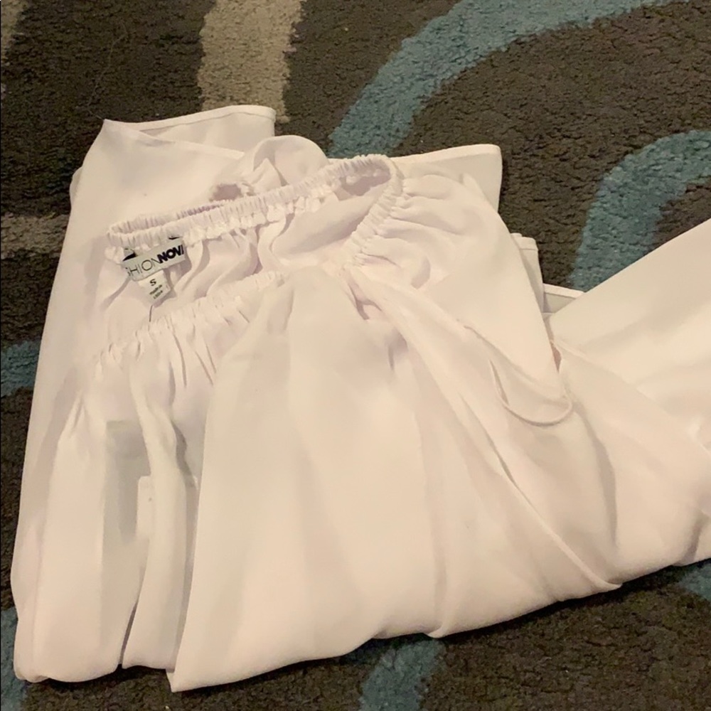 White see through off the shoulder top